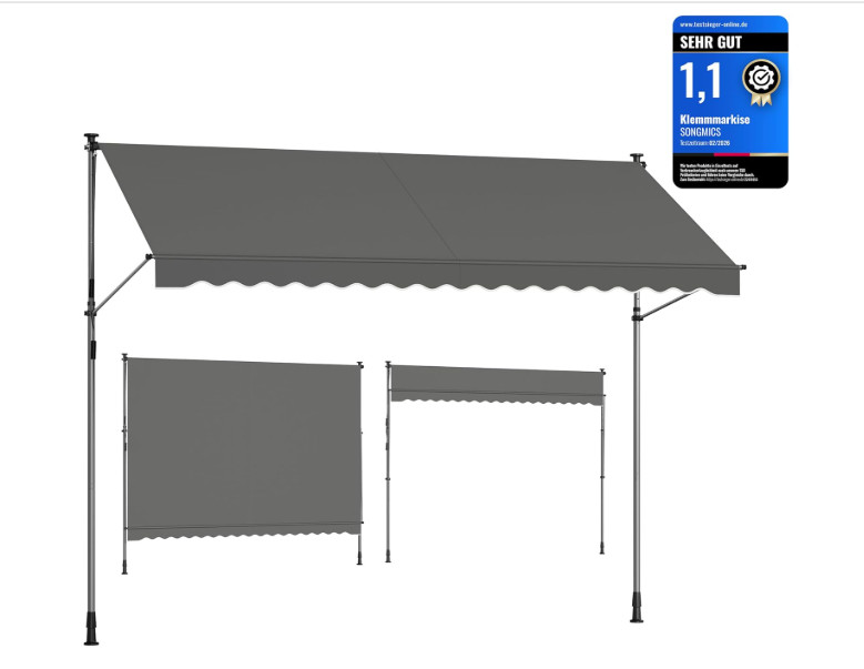 Tenda sa stezaljkom, antracit, 350 x 120 cm A18-0278