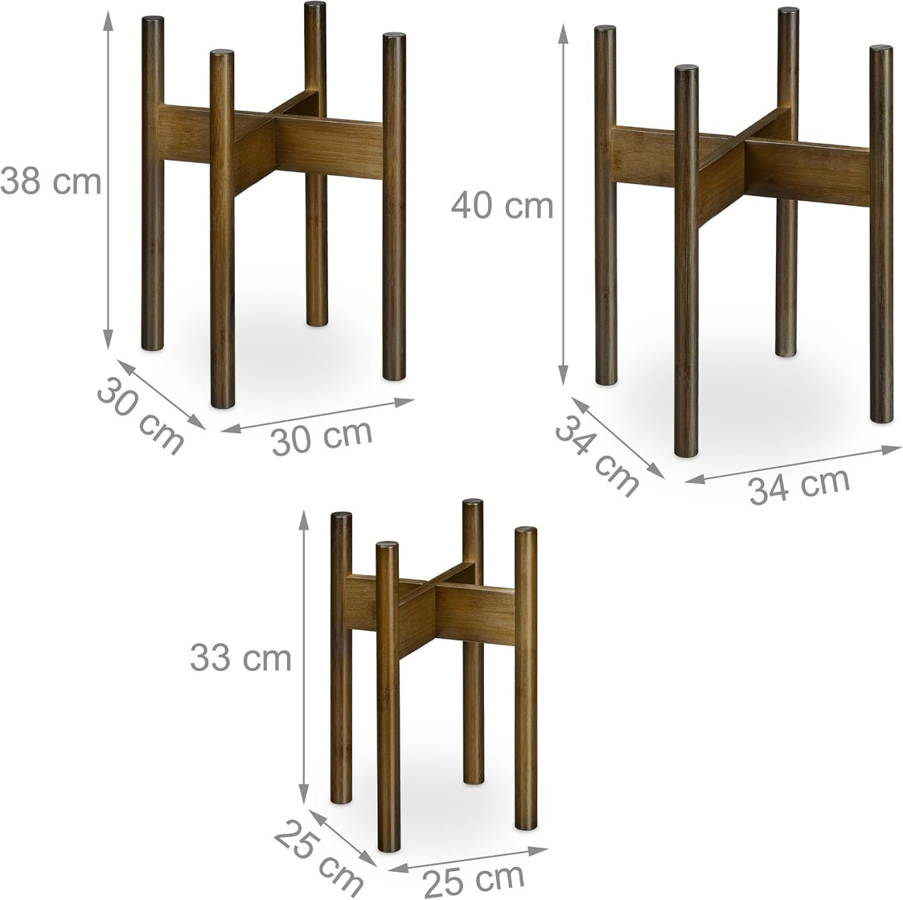 Set od 3 bambusova stalka za biljke, 20/25/29 cm, A19-0183