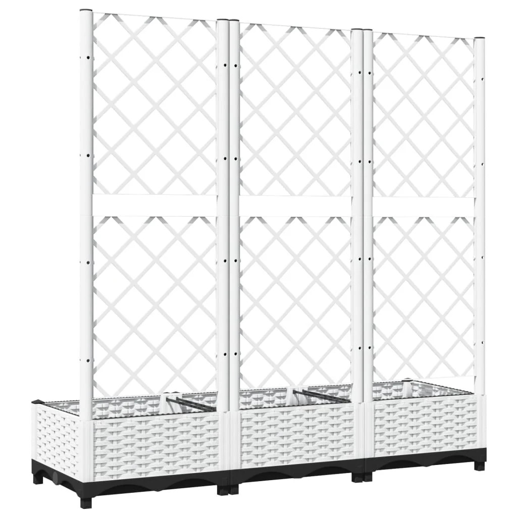 Vrtna saksija s rešetkom bijela 120x40x121,5 cm A11-0267