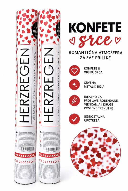 Konfeta, srce 2 kom A19-0672