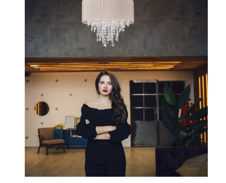 Kristalni luster, organza stropna lampa A19-0824