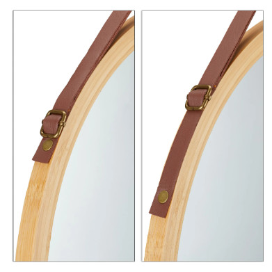 Okruglo zidno ogledalo, fi 45 cm, okvir od bambusa A19-0024