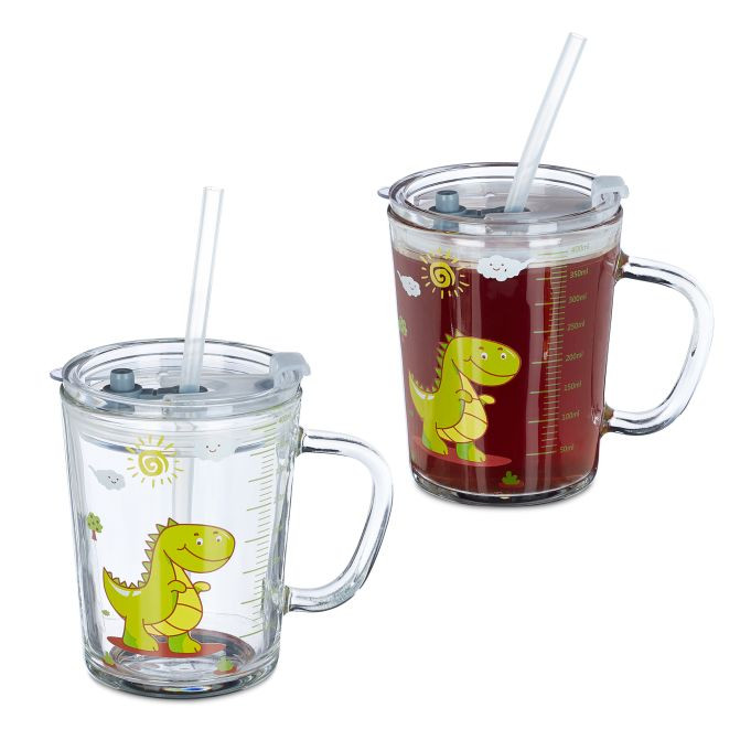 Set dječiji čaša s motivom dinosaura, 12 x 12,5 x 9,5 A12-05