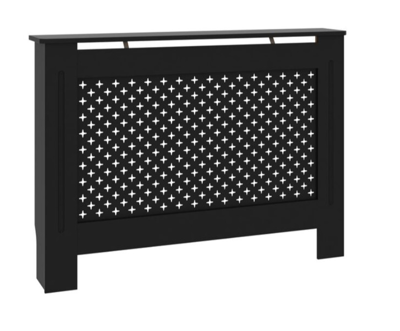 Poklopac za radijator Crni 112x19x81,5 cm MDF A1-0204
