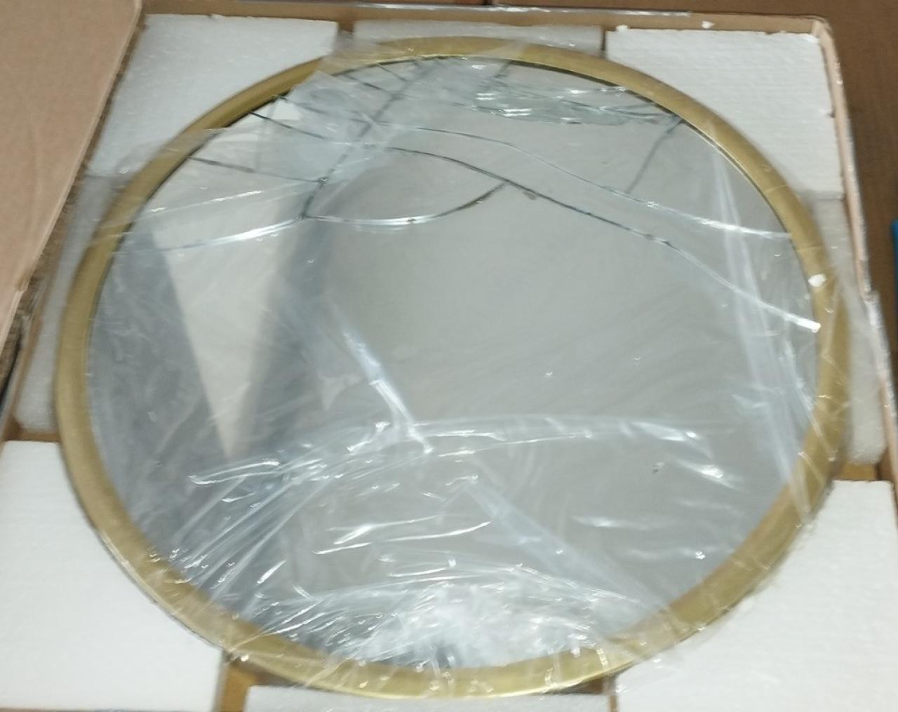 Okruglo zidno ogledalo sa zlatnim okvirom, 40cm OŠTEĆEN A8-019