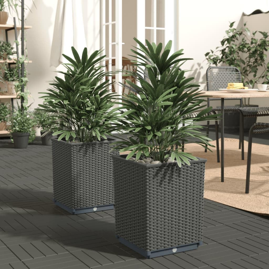 Set od 2 crne polipropilenske saksije, 30 x 30 x 36 cm A11-0201