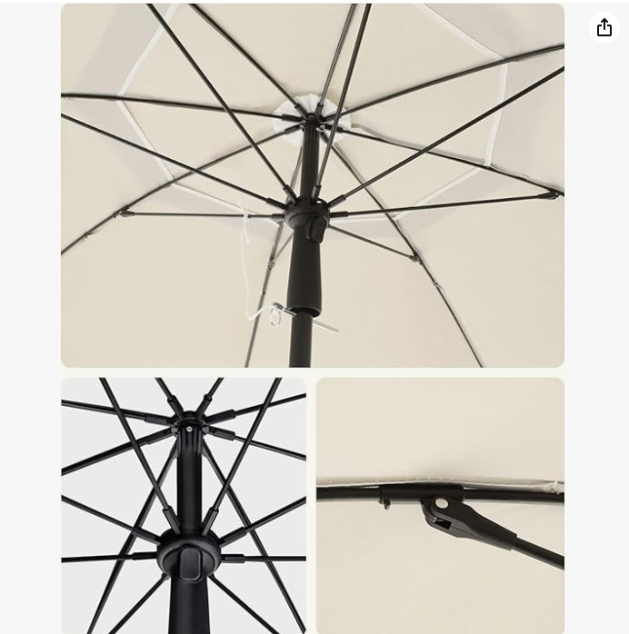Suncobran, fi 200 cm, bez postolja, bež A18-0175