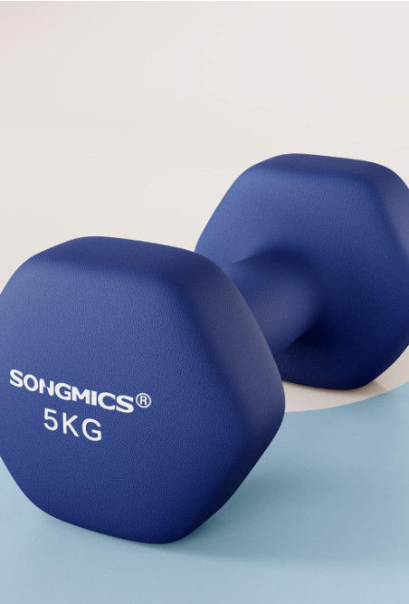 Šesterokutne bučice s neoprenskim premazom, 2x5kg A18-0094