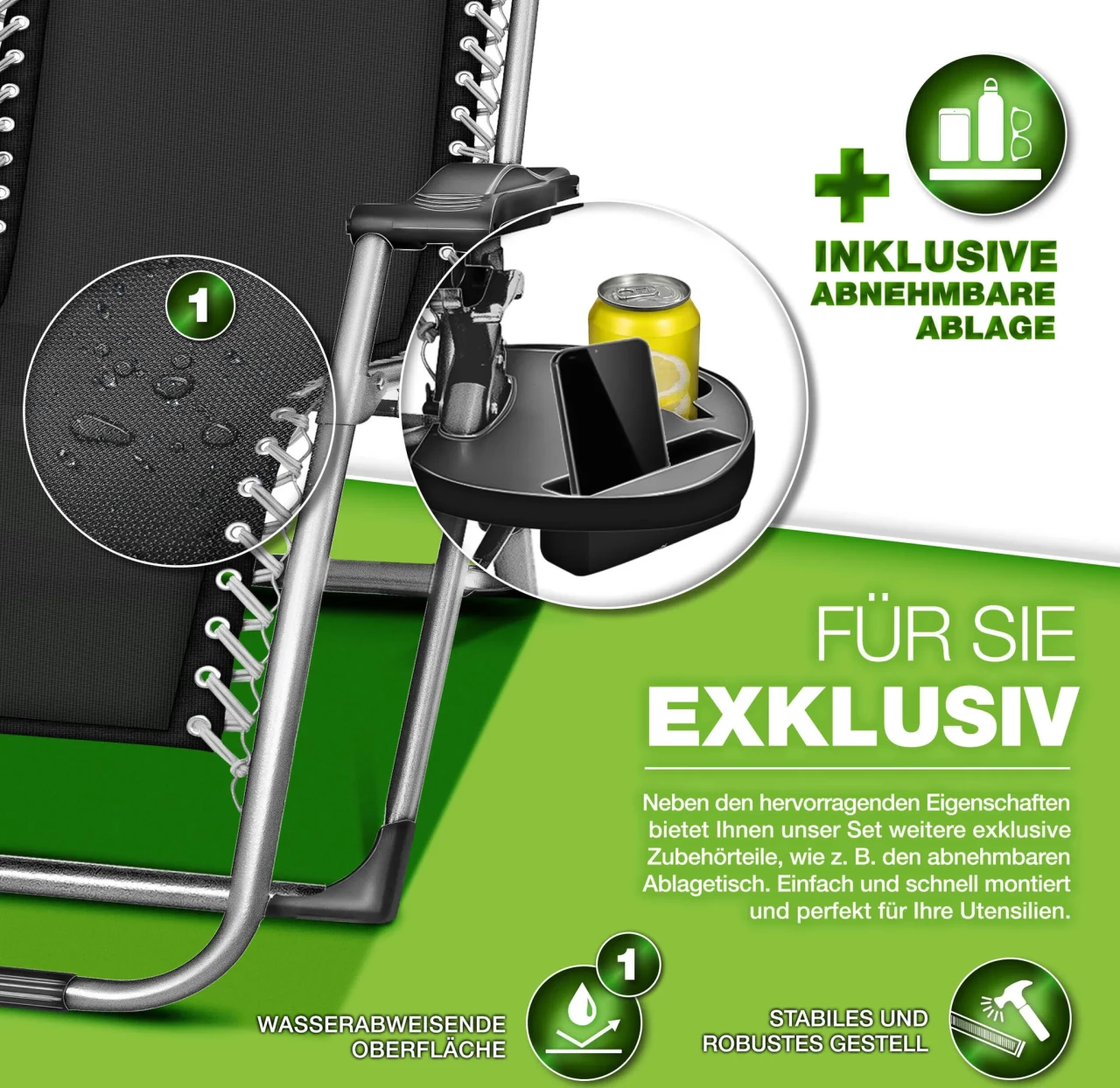 Sklopiva ležaljka 178x110x66, crna -