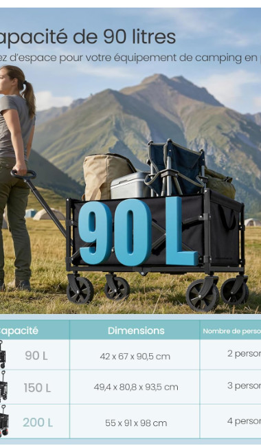Sklopiva ručna kolica, nosivost do 150 kg, crna A18-0359