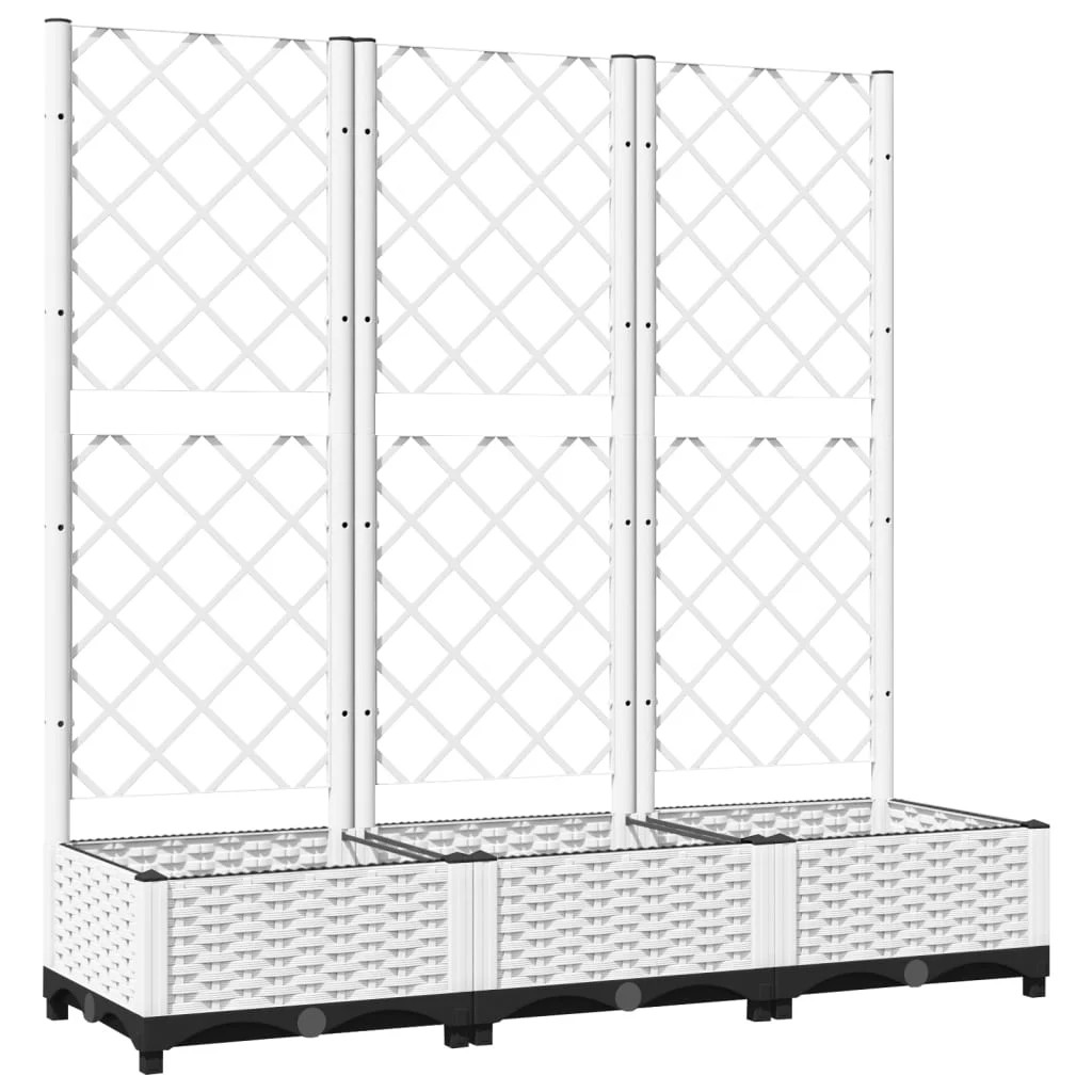 Vrtna sakasija s rešetkom bijela 120 x 40 x 121,5 cm A11-0190
