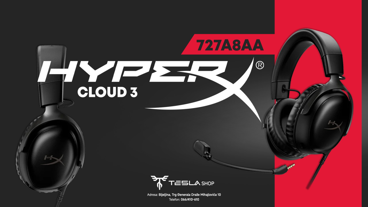 HyperX Slušalice Cloud 3 Black 727A8AA