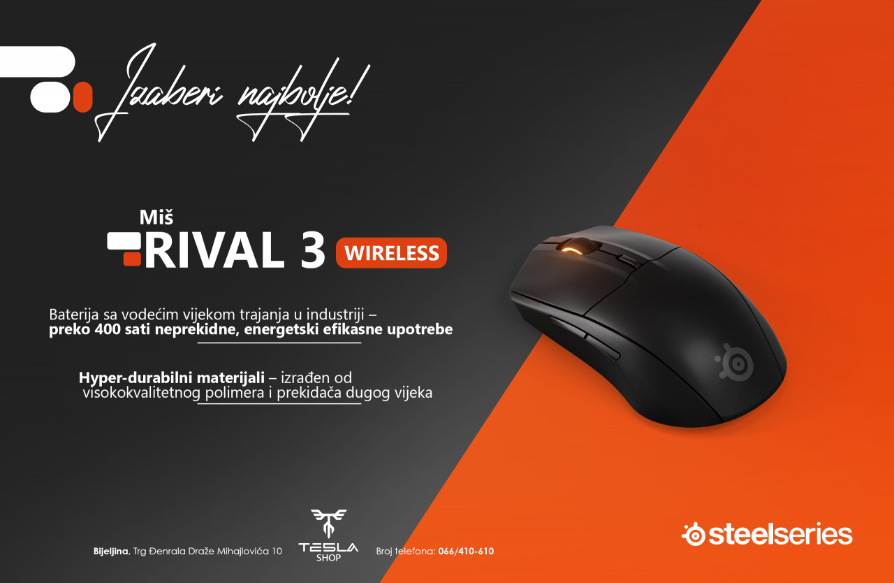Miš STEELSERIES RIVAL 3 WIRELESS