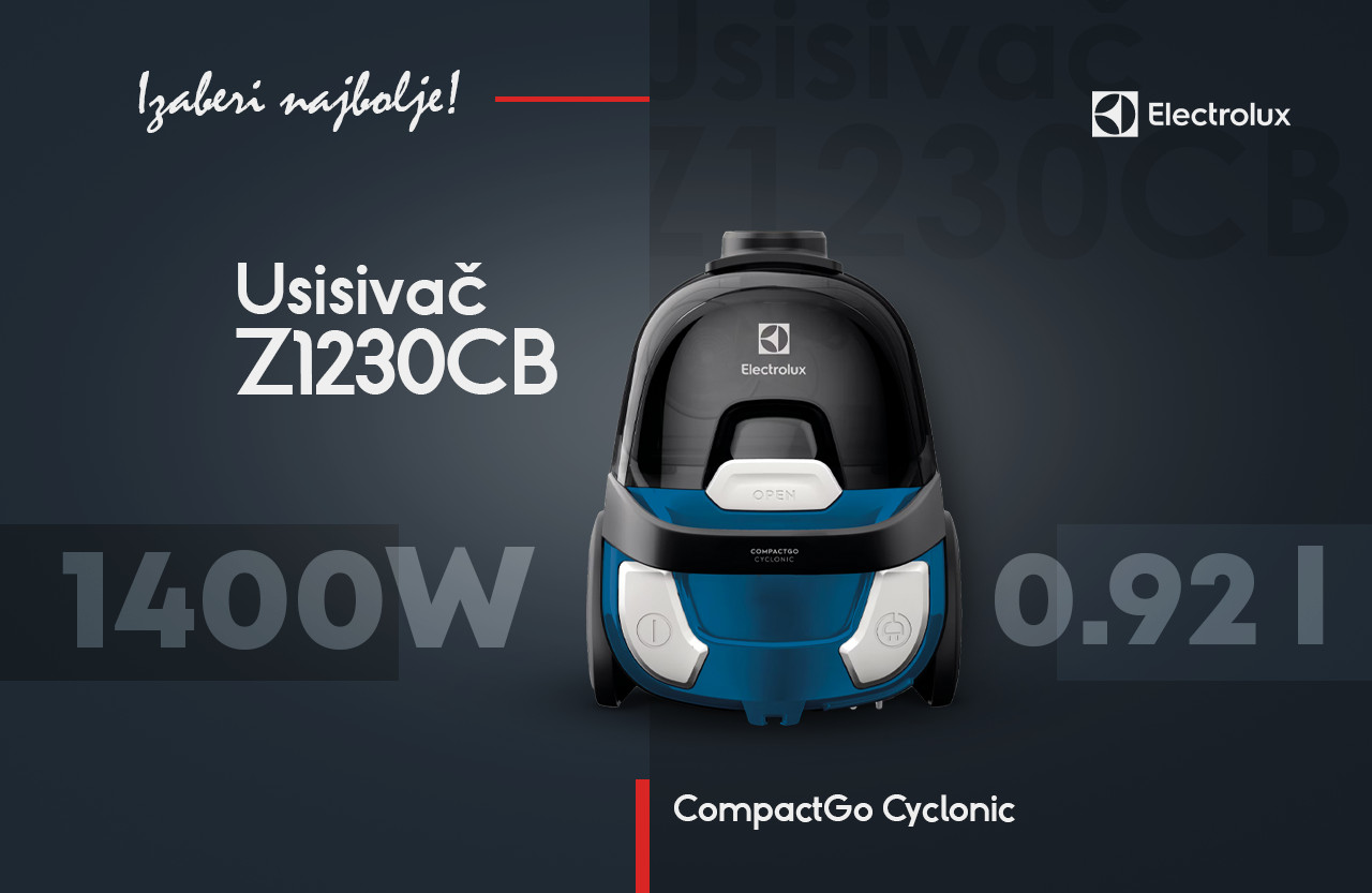 Usisivač Electrolux CompactGo Cyclonic Z1230CB 1400 W