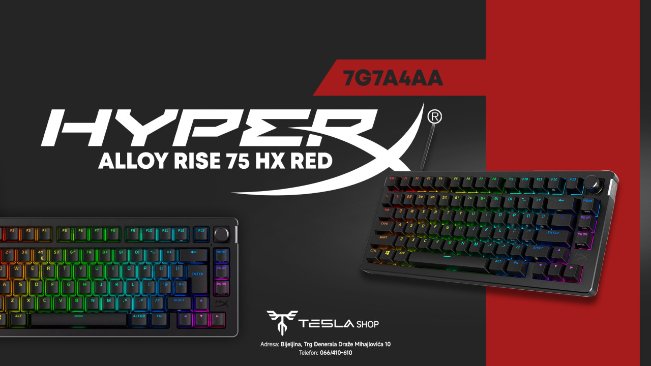 HyperX Alloy Rise 75 HX Red Mehanicka Tastatura 7G7A4AA