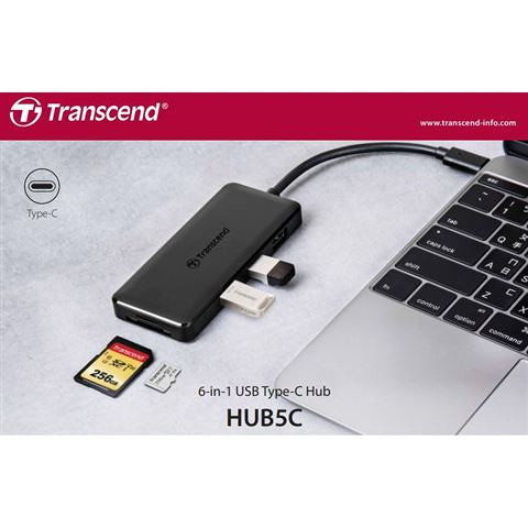 Transcend TS-HUB5C USB 3.1 Gen2, USB C in microSD