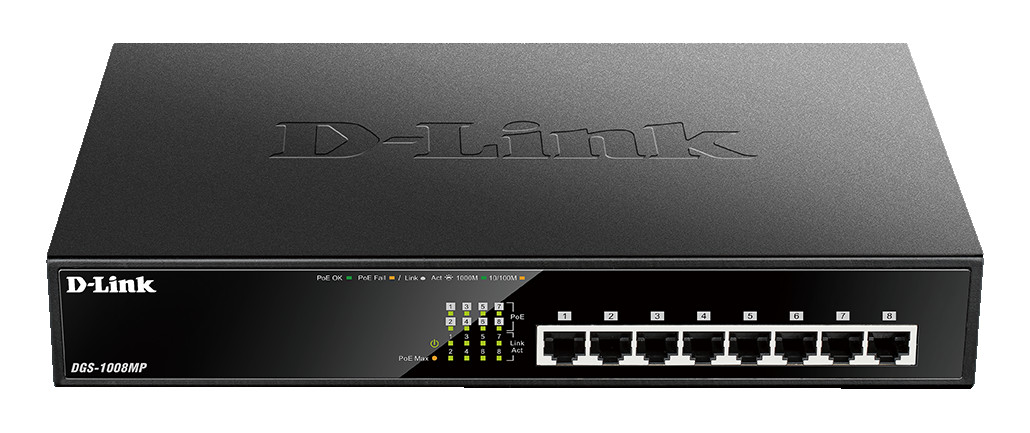 Switch D-Link neupravljivi DGS-1008MP