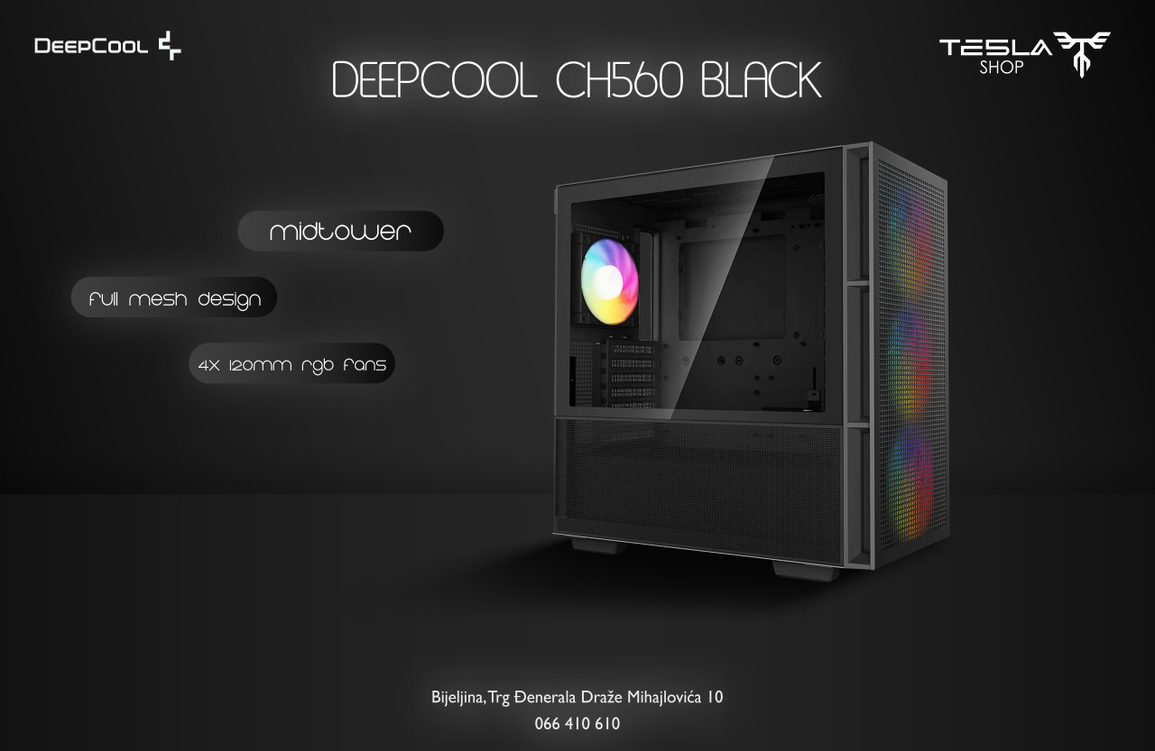 Kućište DEEPCOOL CH560 CRNO Black