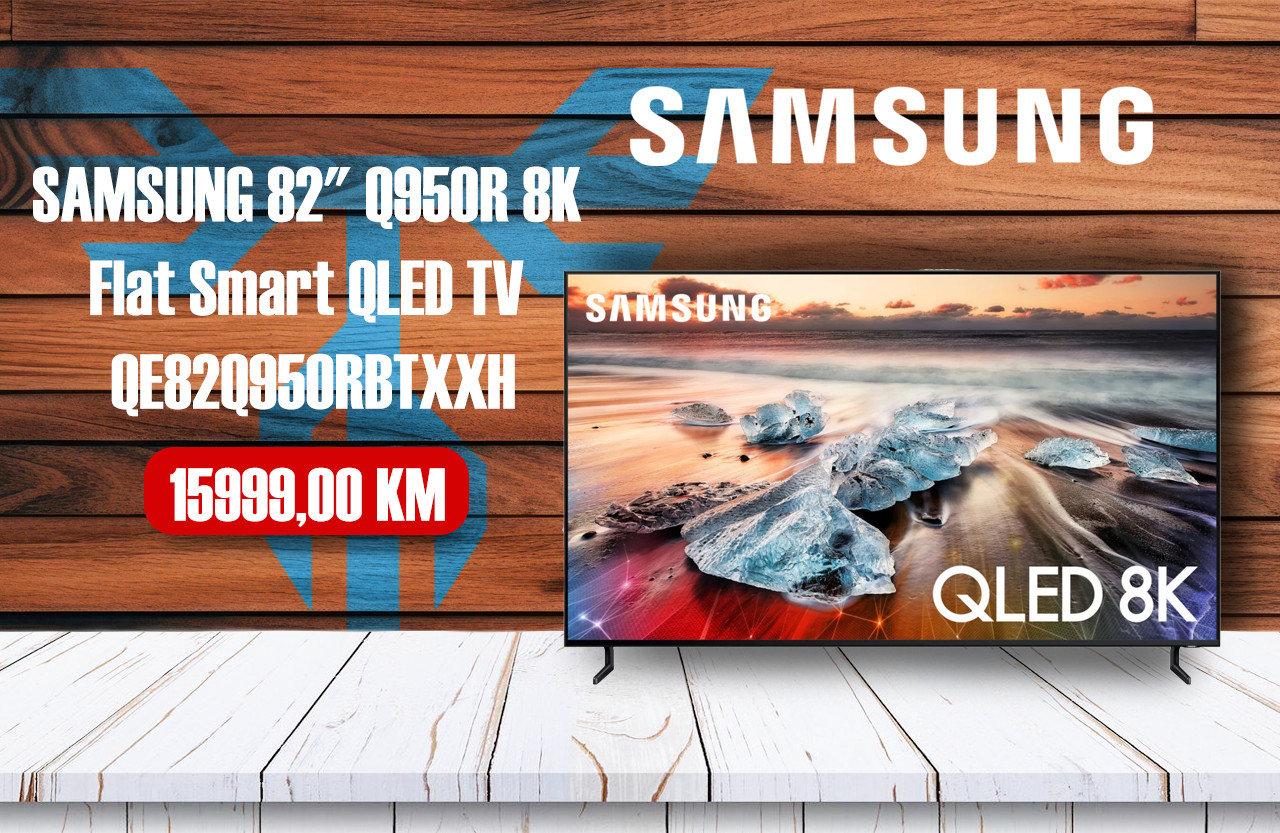 SAMSUNG 82" Q950R 8K Flat Smart QLED TV QE82Q950RBTXXH