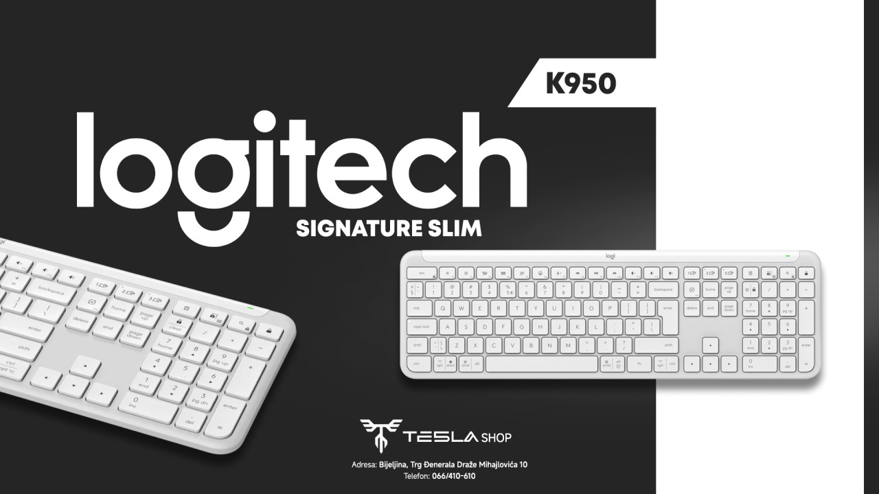 Logitech K950 Signature Slim Tastatura Wireless White