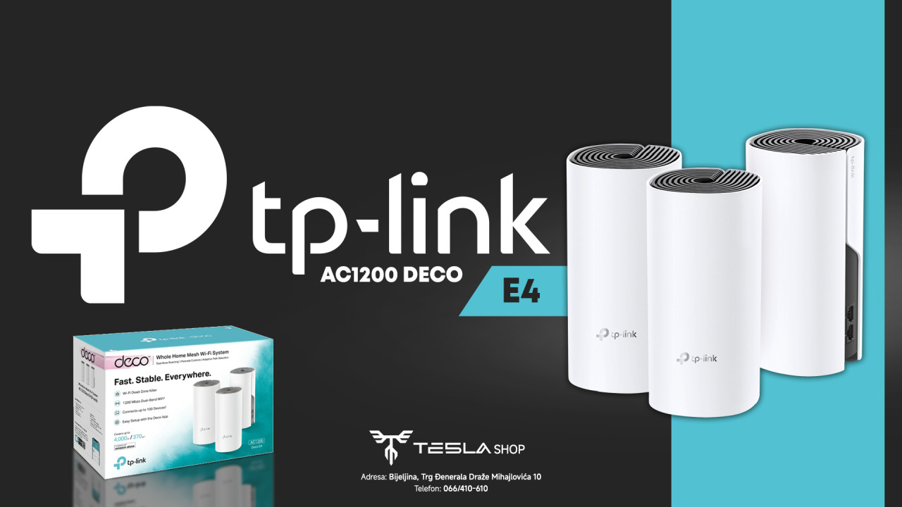 TP-Link Deco E4 (3-PACK) AC1200 Home Mesh Wi-Fi System