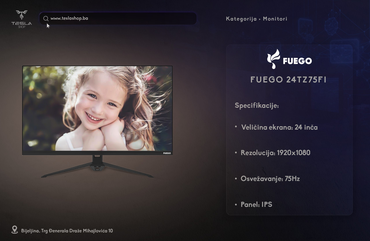 MONITOR FUEGO 24TZ75FI 23.8" FHD 75HZ