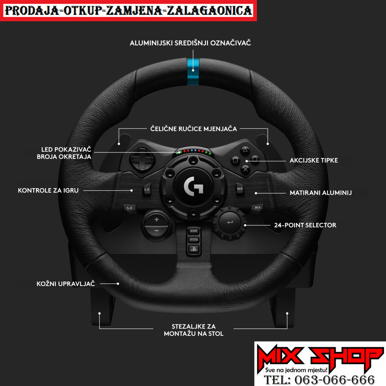 G923 TrueForce Racing Wheel + Shifter PS5 Playstation 4 5 mjenjač