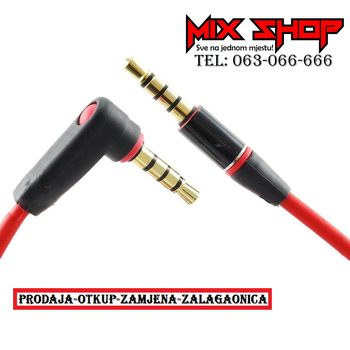 AUDIO AUX KABEL 3.5mm Kabal Kablo Kabl Kabeli 3,5 mm adapter