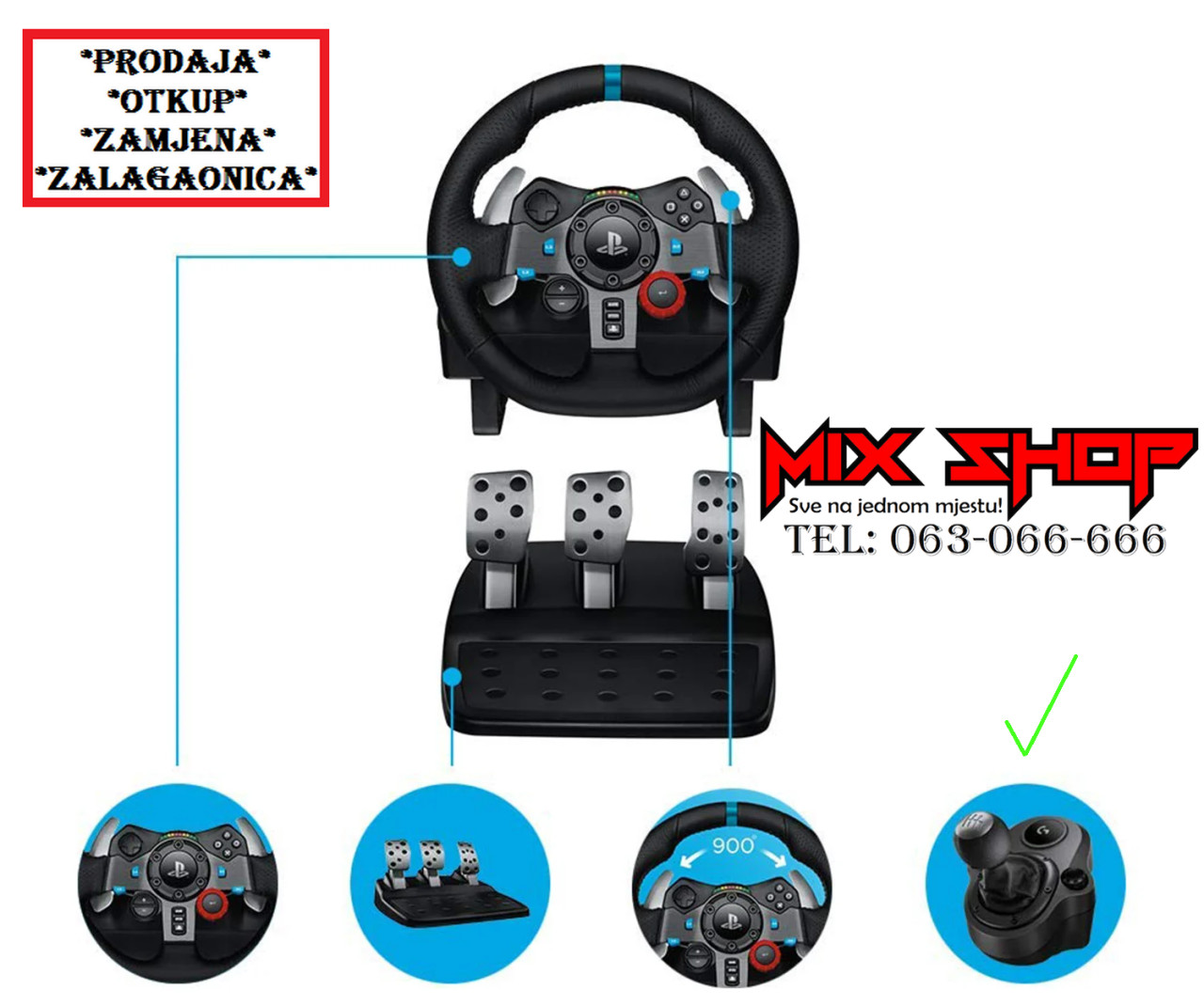 G29 SE Driving Force Racing Wheel +Shifter PS4 PS5 PS 4 5 mjenjač
