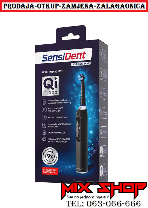 SensiDent Premium Qi bežična PRO električna četkica za zube usb