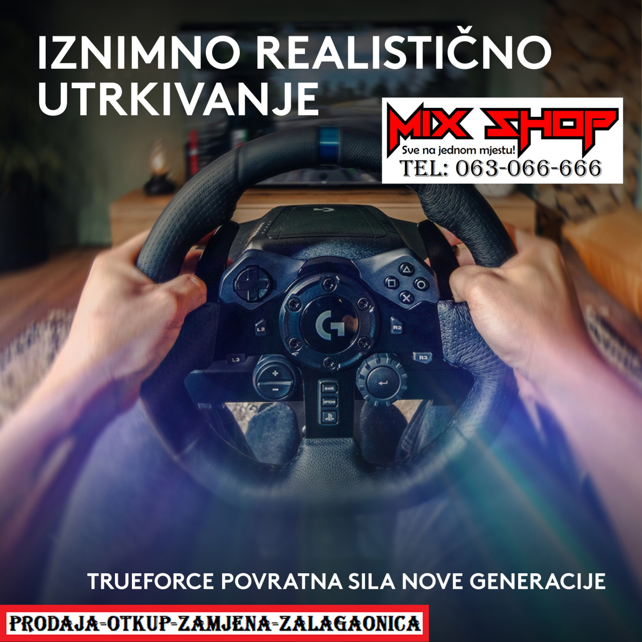 G923 TrueForce Racing Wheel + Shifter PS5 Playstation 4 5 mjenjač