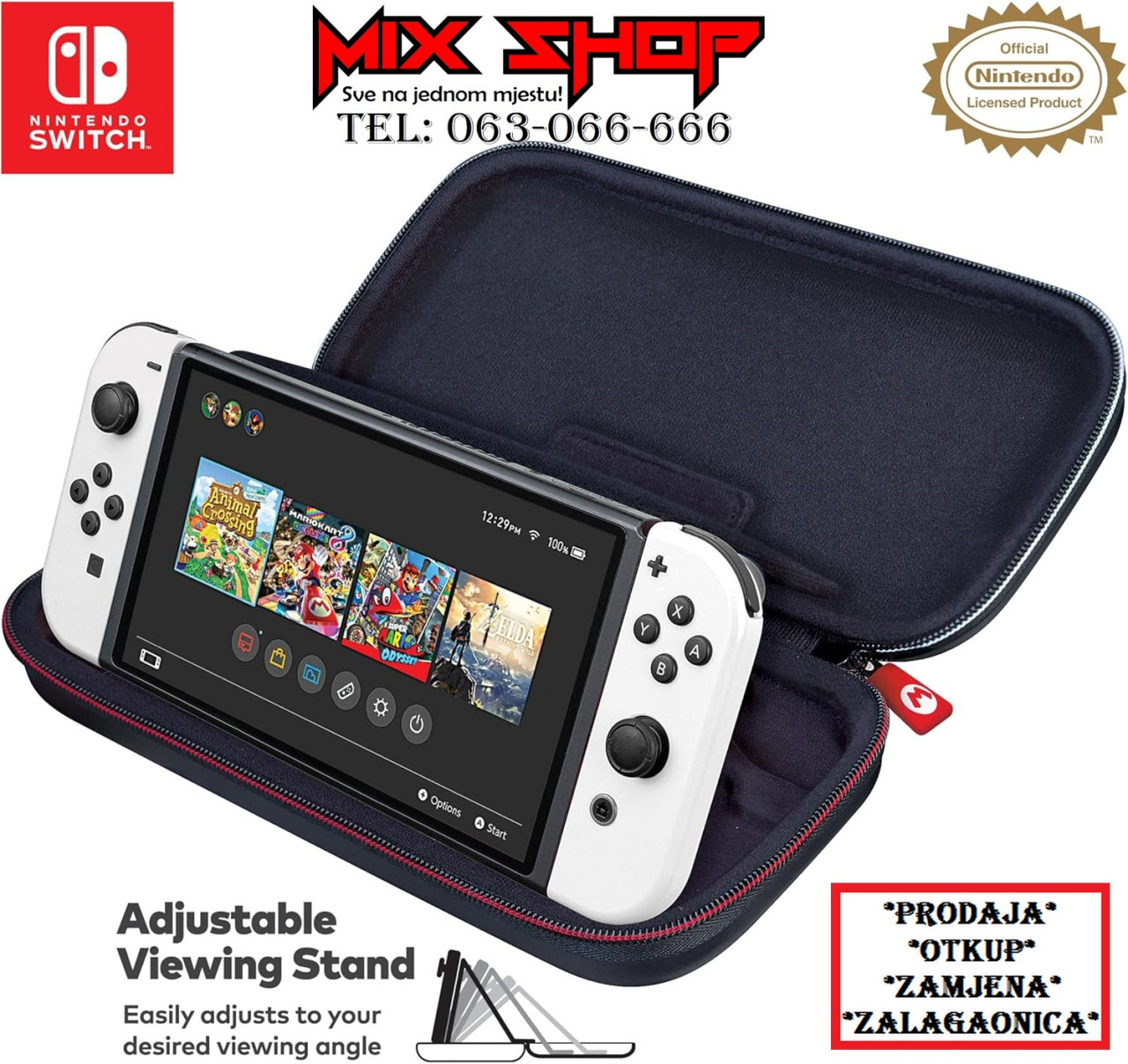 Nintendo Switch Mario Kart 8 Deluxe Travel Case 2 Oled Lite bag