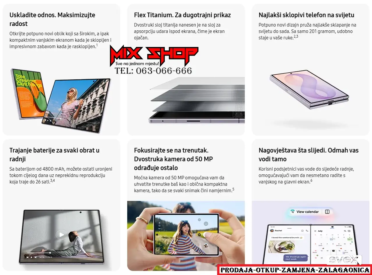 Samsung Galaxy Z FOLD 8 256GB NOVO*Garancija 2 god +Pokloni Fold8