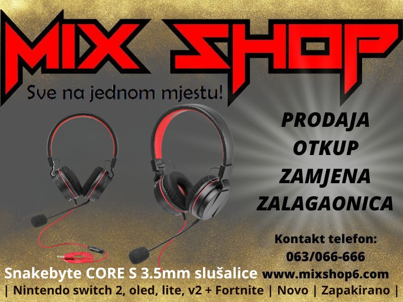 Headset Snakebyte CORE S 3.5 3.5mm nintendo switch 2 oled lite v2