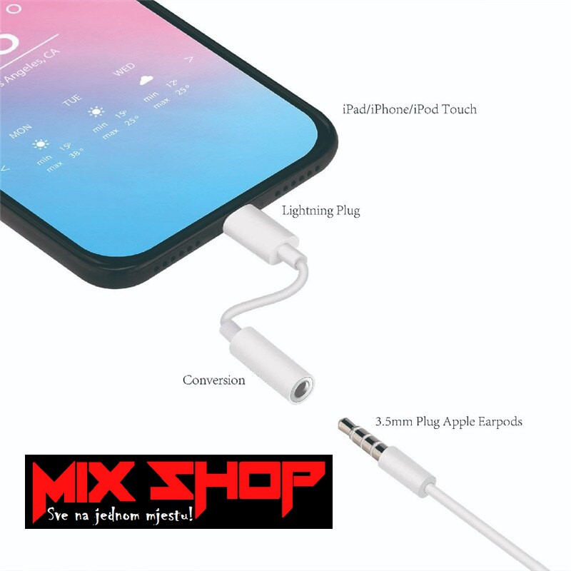 APPLE Lightning to 3.5mm jack adapter prelaz za slušalice ipad