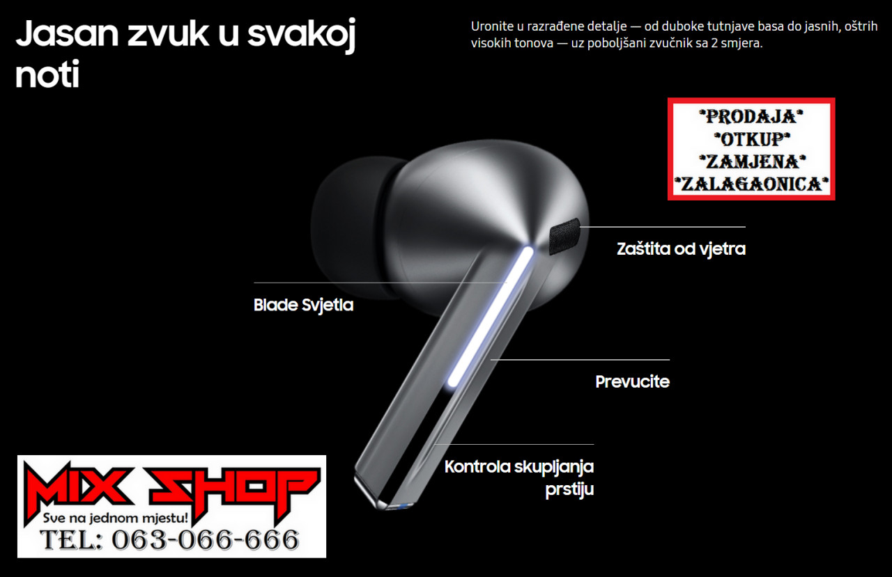 SAMSUNG GALAXY BUDS 3 PRO Bežične Bluetooth Wireless Wi Fi buds3