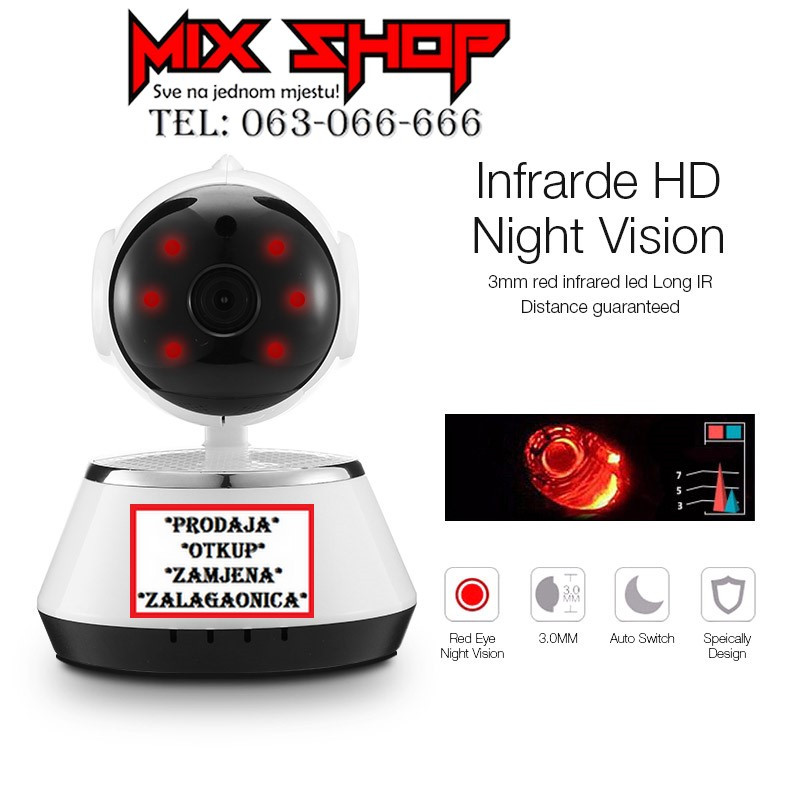 WIFI IP IR KAMERA Baby Monitor Alarm Nadzorna Camera bežična 360