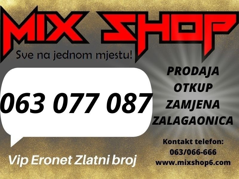 *063-077-087* ERONET GOLD ZLATNI BROJ TOP VIP BROJEVI
