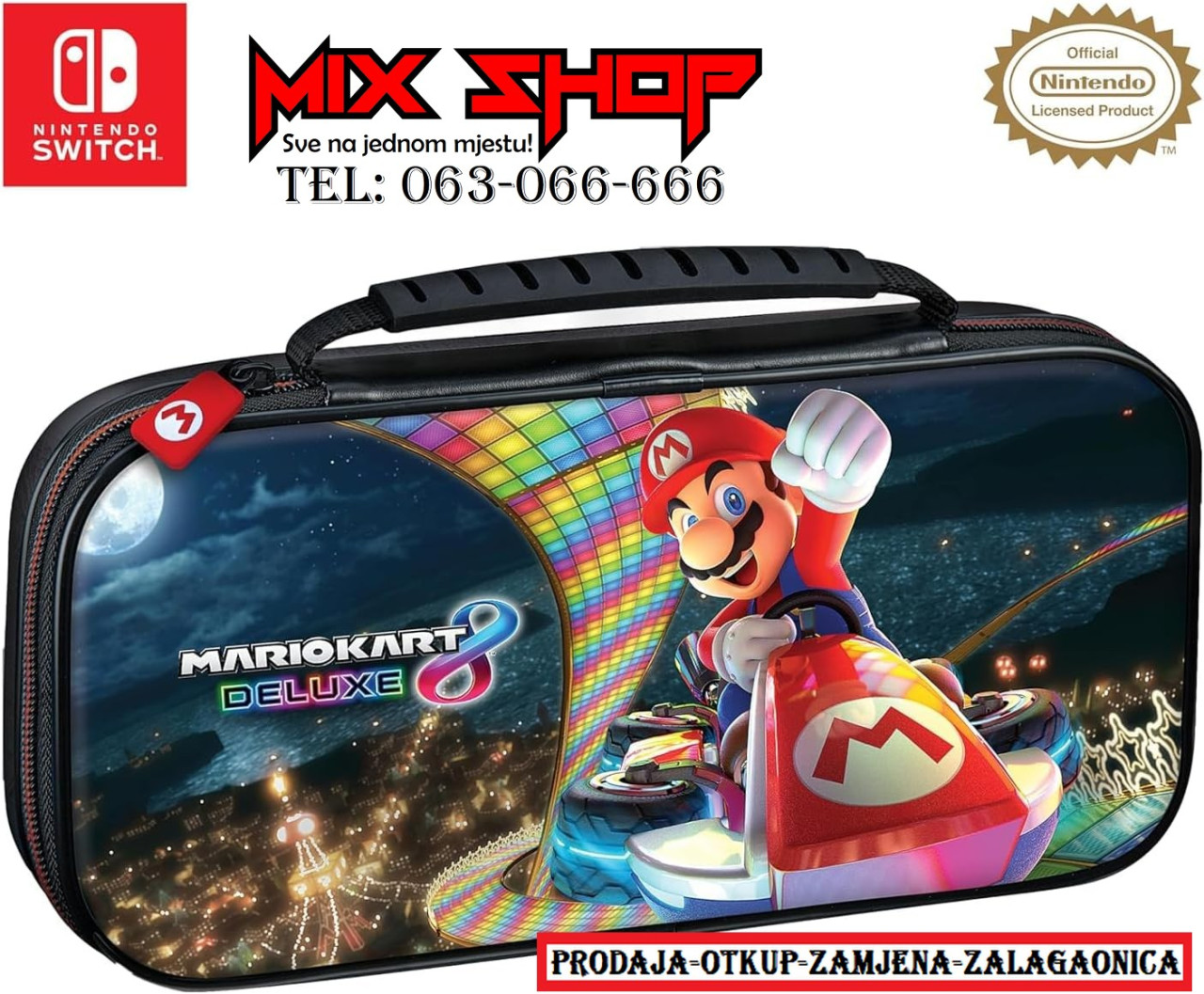 Nintendo Switch Mario Kart 8 Deluxe Travel Case 2 Oled Lite bag