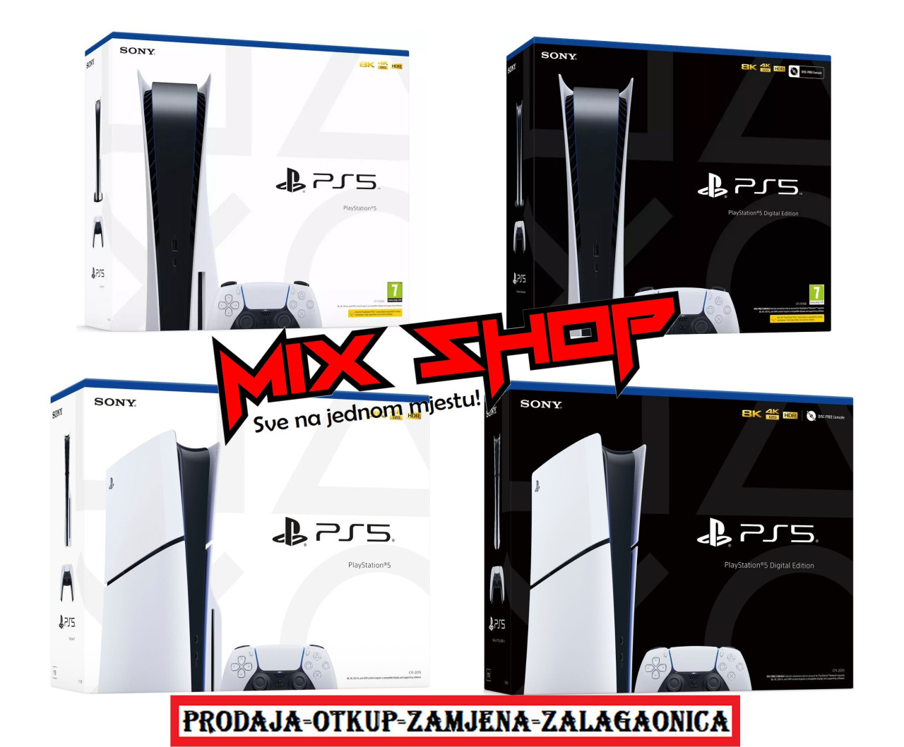 SONY PLAYSTATION 5 PS5 Nov Garancija*Zamjena Slim Disk Digital PS