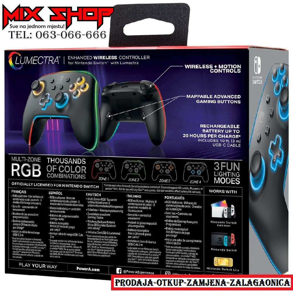 Enhanced wireless controller nintendo switch lumectra oled 2 rgb