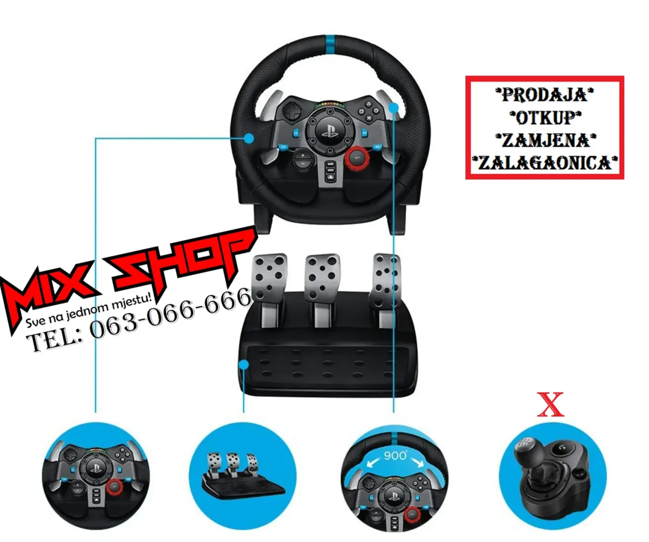 LOGITECH G29 Driving Force Racing Wheel PS4 PS5 PLAYSTATION 4 5