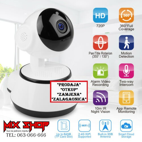 WIFI IP IR KAMERA Baby Monitor Alarm Nadzorna Camera bežična 360