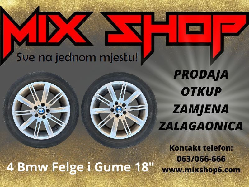 ORIGINAL Aluminijske BMW 18 FELGE i GUME Feluge Felne Alu 7 R18