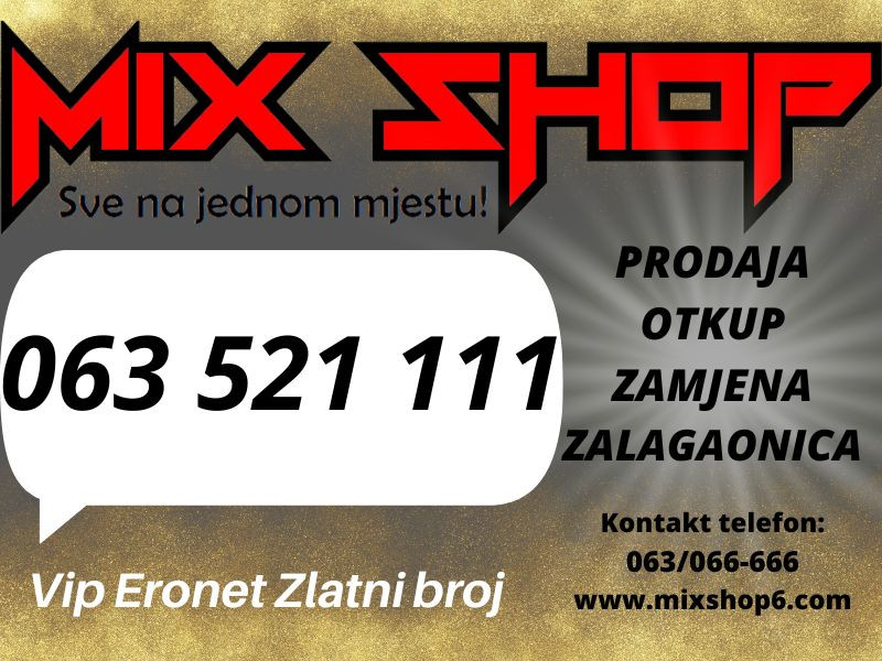 *063-521-111* ERONET GOLD ZLATNI BROJ TOP VIP BROJEVI