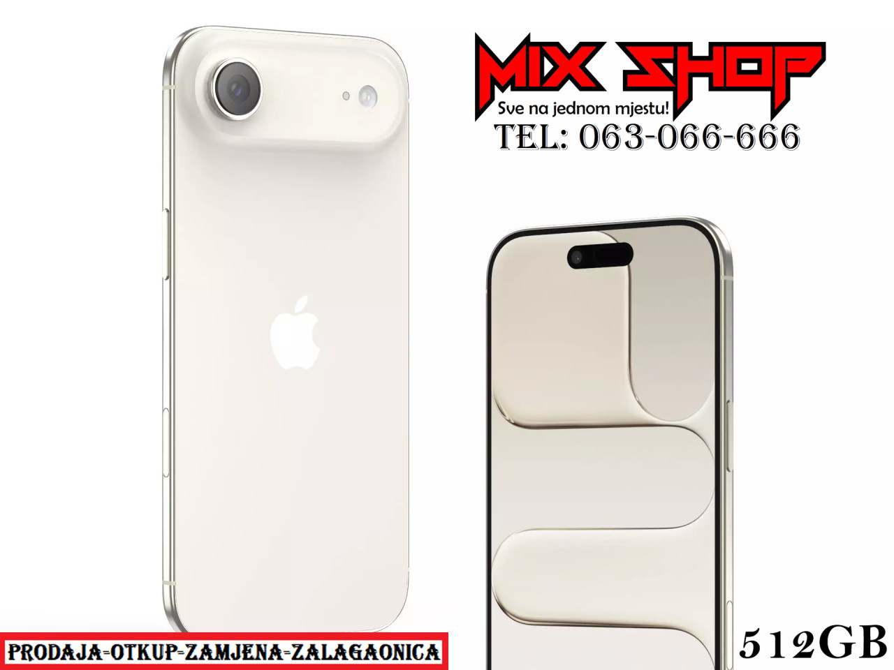 Apple Iphone AIR 512GB NOVOO *Garancija*Zamjena da* 17