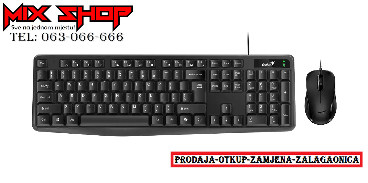 GENIUS Tipkovnica i Miš KM-170 za gaming AI usb keyboard KM170