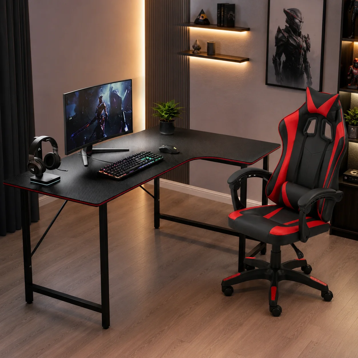HyperX Pro Gaming Set (Ugaoni stol + Gaming stolica)