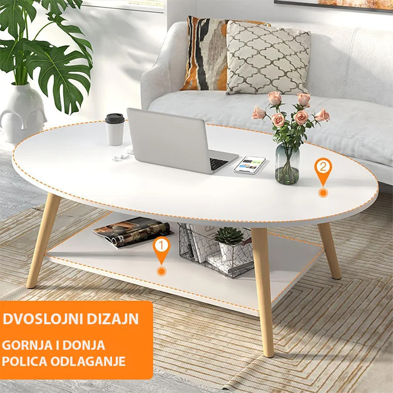 Klub stol bijela 120x60x42