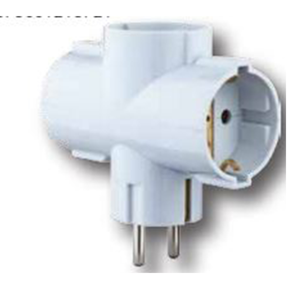 Trostruki T razdjelnik 16A/250 V BIJELI